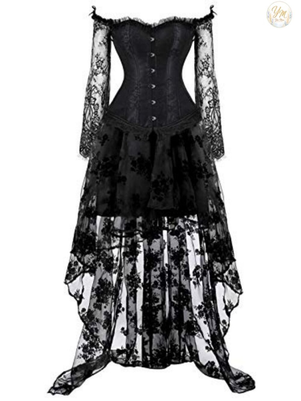 Victorian Lace Corset Top Renaissance Halloween Costume Overbust Bustier